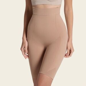 High-Waisted Tan Shapewear Shorts